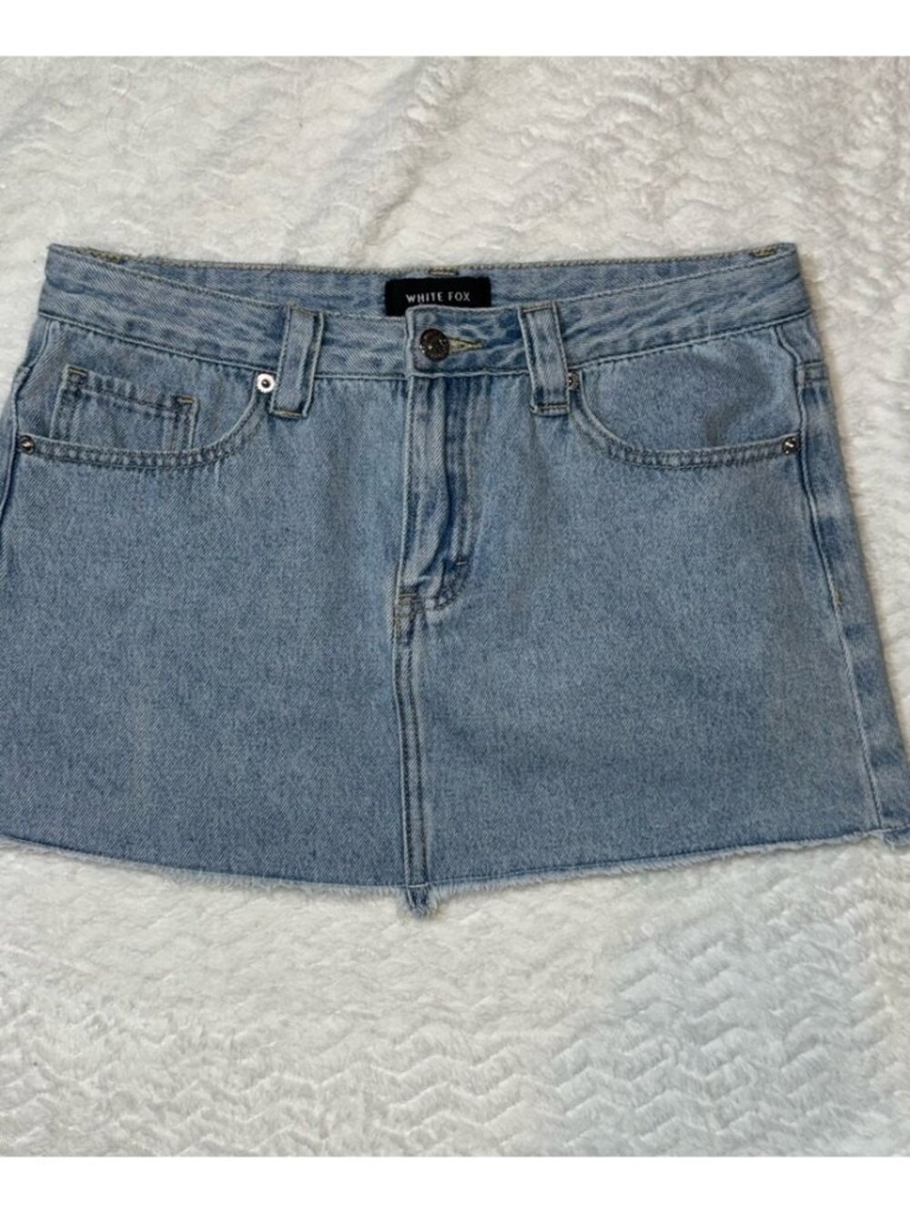 Light Blue Denim Mini Skirt - Picture 1 of 3